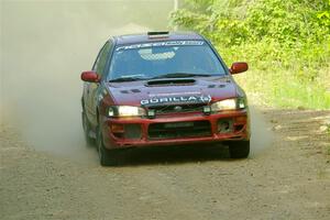 Arin DeMaster / Joe Terrien Subaru Impreza on SS6, Hill Rd.