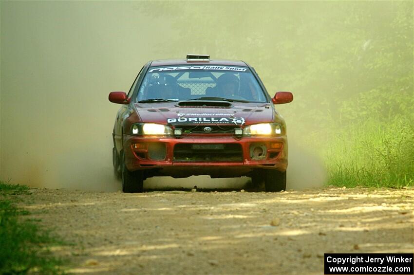 Arin DeMaster / Joe Terrien Subaru Impreza on SS6, Hill Rd.