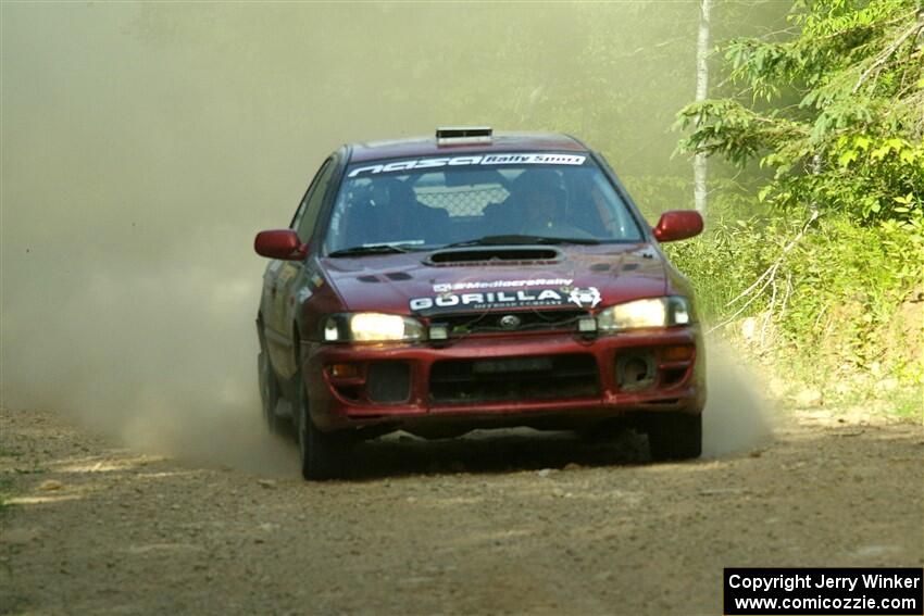 Arin DeMaster / Joe Terrien Subaru Impreza on SS6, Hill Rd.