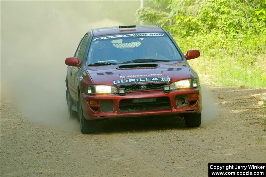 Arin DeMaster / Joe Terrien Subaru Impreza on SS6, Hill Rd.