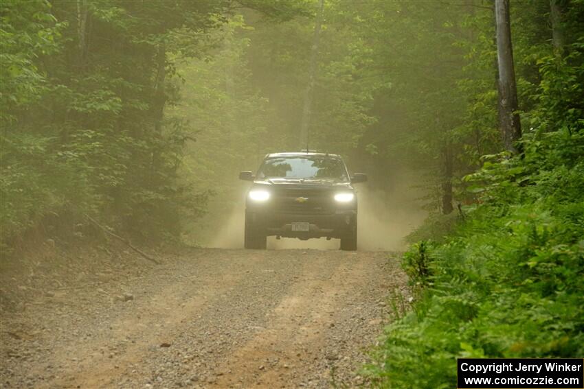 A Chevy Silverado ZR1 Pickup sweeps SS7, Sand Rd. Long.