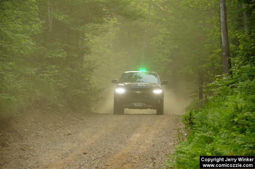 A Chevy Silverado ZR1 Pickup sweeps SS7, Sand Rd. Long.