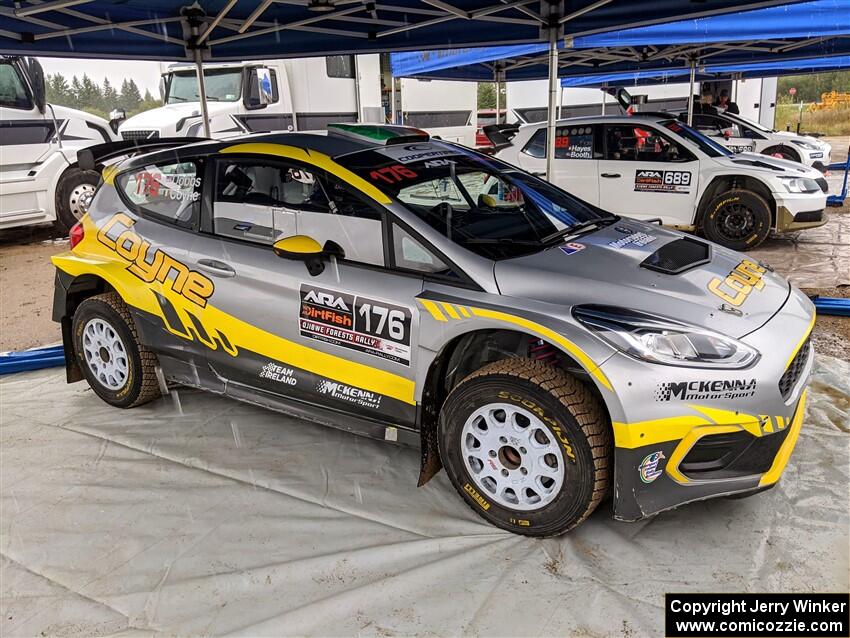 John Coyne / Nick Dobbs Ford Fiesta R5 and Ryan Booth / Andy Hayes Škoda Fabia before the event.