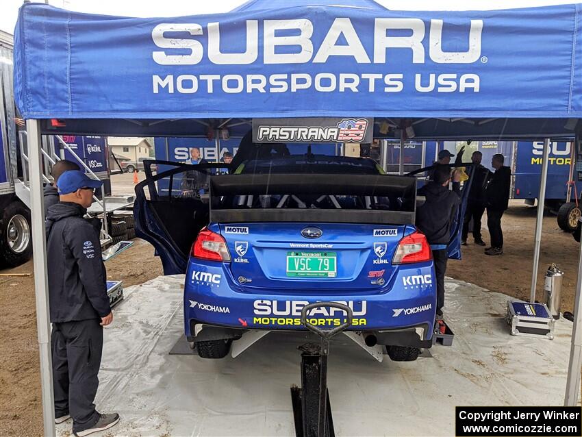 Travis Pastrana / Rhianon Gelsomino Subaru WRX STi before the event.