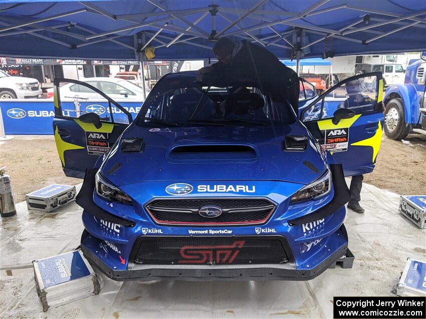 Travis Pastrana / Rhianon Gelsomino Subaru WRX STi before the event.