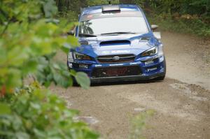 Travis Pastrana / Rhianon Gelsomino Subaru WRX STi on SS1, Steamboat I.