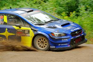 Travis Pastrana / Rhianon Gelsomino Subaru WRX STi on SS1, Steamboat I.