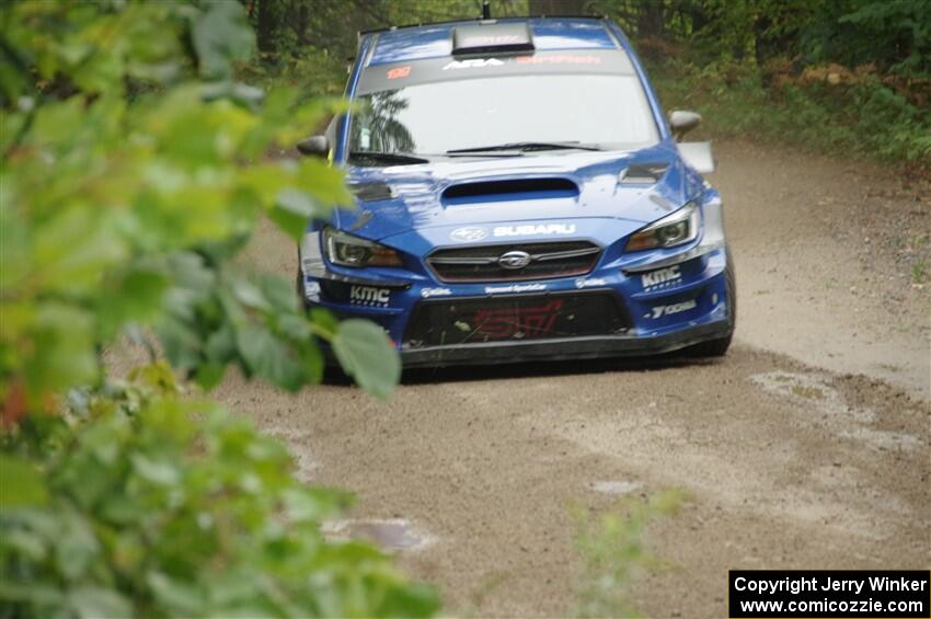 Travis Pastrana / Rhianon Gelsomino Subaru WRX STi on SS1, Steamboat I.