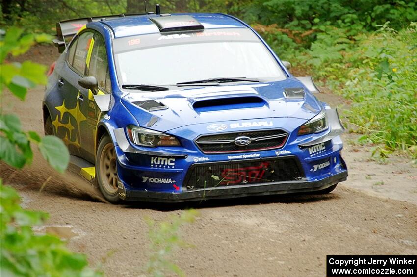 Travis Pastrana / Rhianon Gelsomino Subaru WRX STi on SS1, Steamboat I.