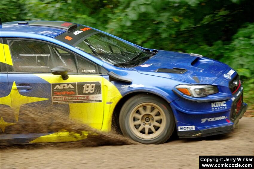 Travis Pastrana / Rhianon Gelsomino Subaru WRX STi on SS1, Steamboat I.