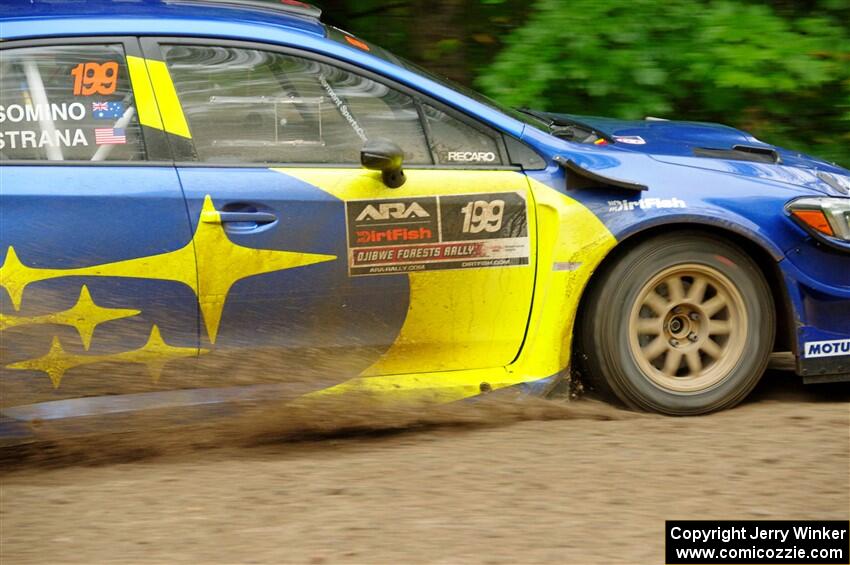 Travis Pastrana / Rhianon Gelsomino Subaru WRX STi on SS1, Steamboat I.