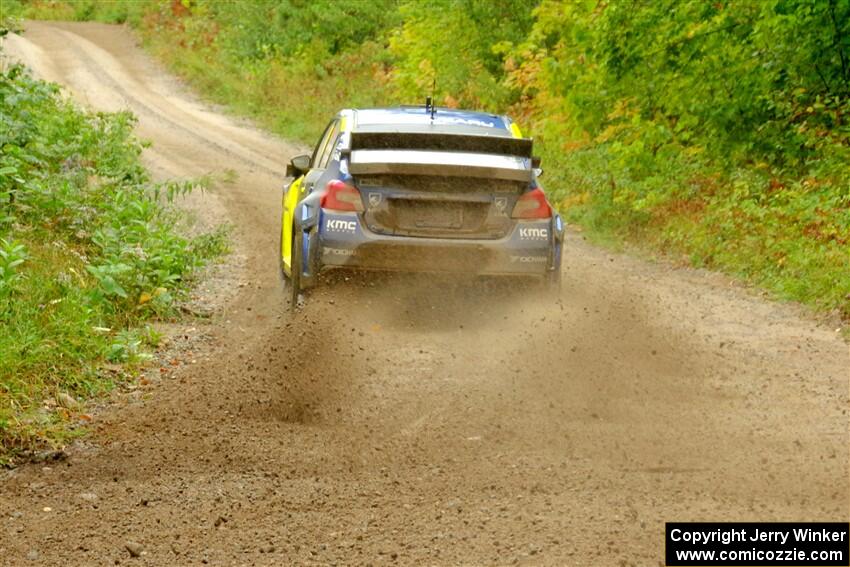 Travis Pastrana / Rhianon Gelsomino Subaru WRX STi on SS1, Steamboat I.