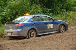 The '0' car, a Mitshibishi Lancer GTS, on SS5, Steamboat II.