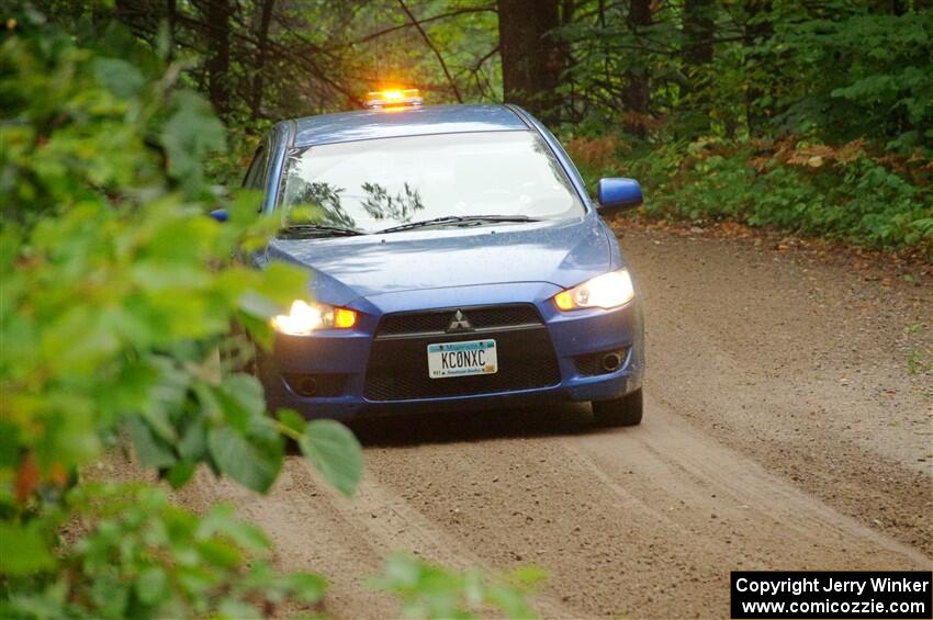 The '0' car, a Mitshibishi Lancer GTS, on SS5, Steamboat II.