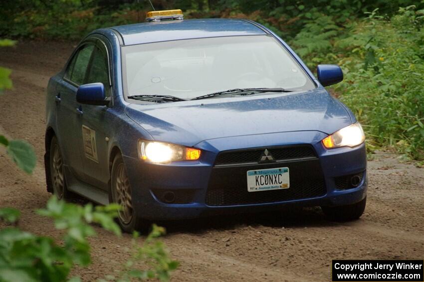 The '0' car, a Mitshibishi Lancer GTS, on SS5, Steamboat II.