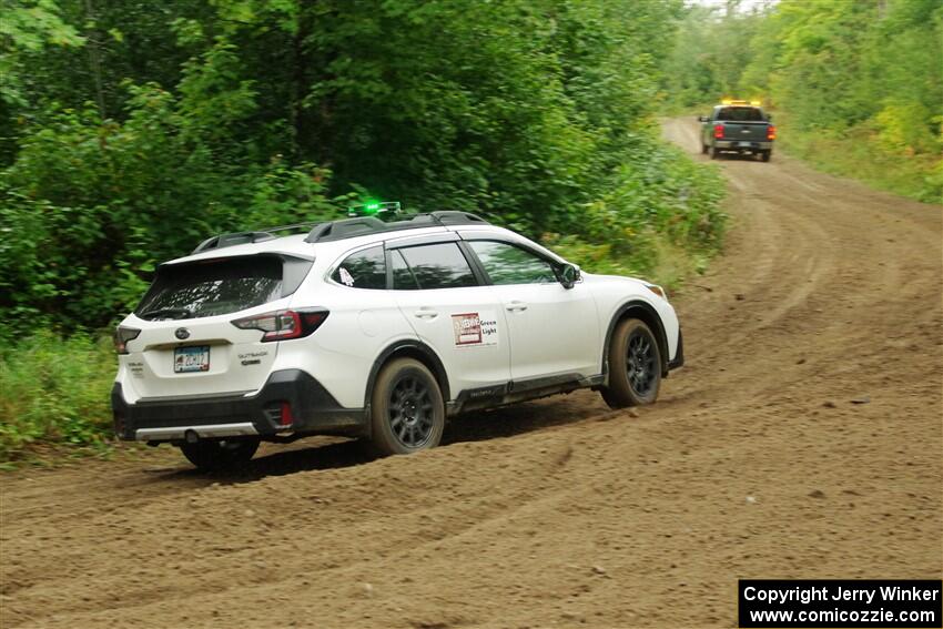 A Subaru Outback sweeps SS5, Steamboat II.