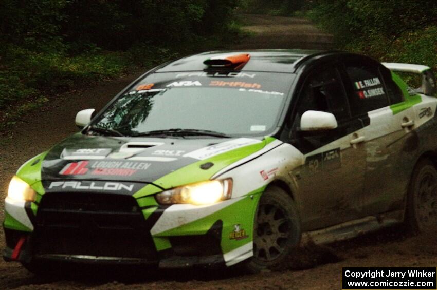 Eamon Fallon / Ozgur Simsek Mitsubishi Lancer Evo X on SS8, Refuge II.