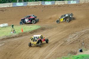 Andy Ives' Polaris RZR, Correy Weller's Can-Am Maverick X3 and Mia Chapman's Can-Am Maverick X3