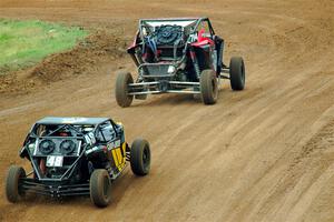 Andy Ives' Polaris RZR and Correy Weller's Can-Am Maverick X3