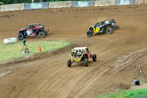 Andy Ives' Polaris RZR, Correy Weller's Can-Am Maverick X3 and Mia Chapman's Can-Am Maverick X3