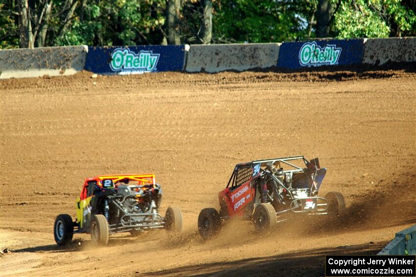 Catie Munnings' Can-Am Maverick X3 and Tanner Foust's Polaris RZR