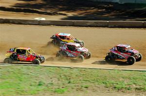 Jason Luburgh's Polaris RZR, Jack Letourneau's Polaris RZR, Catie Munnings' Can-Am Maverick X3 and Mia Chapman's Can-Am Maverick