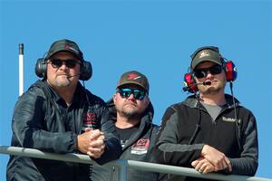 Spotters atop the announcer's booth.