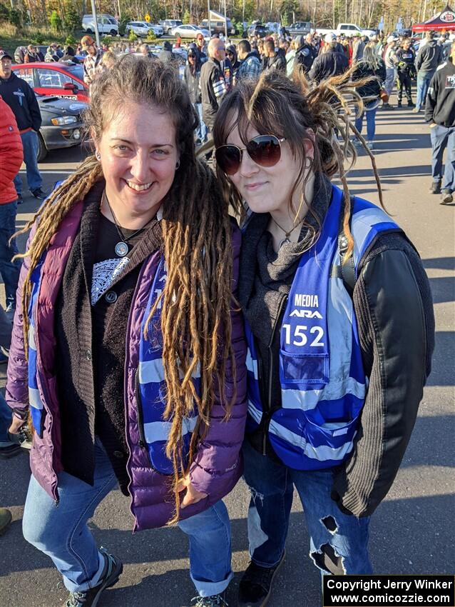 Dreaded rally photographers Angie Nauman and Kidril Durbin at parc expose.