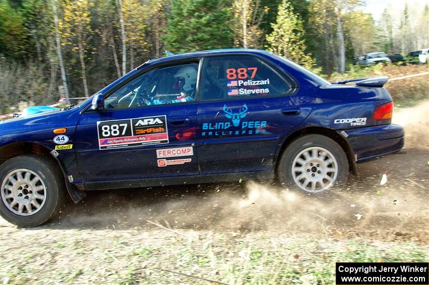Jimmy Pelizzari / Kate Stevens Subaru Impreza on SS1, Far Point I.