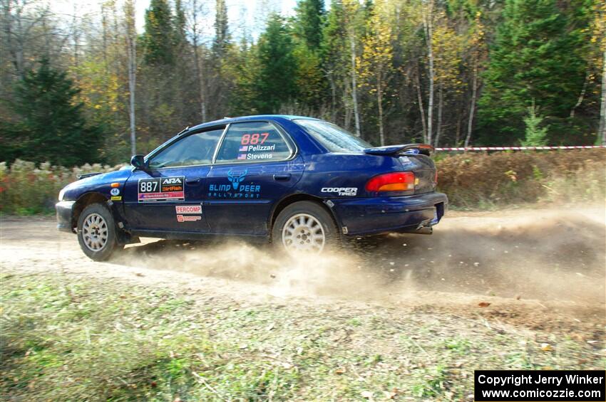 Jimmy Pelizzari / Kate Stevens Subaru Impreza on SS1, Far Point I.