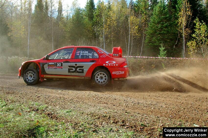 George Plsek / Krista Skucas Mitsubishi Lancer WRC on SS1, Far Point I.