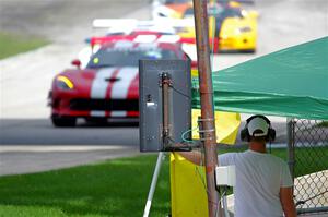 The standing double caution comes out during Sunday's race.