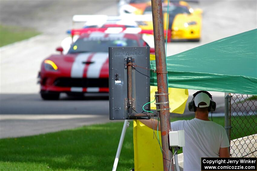 The standing double caution comes out during Sunday's race.