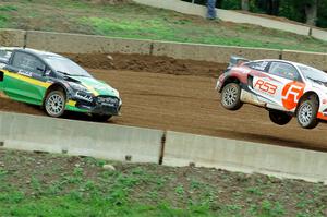 Kevin Eriksson's Honda Civic and Fraser McConnell's Ford Fiesta ST