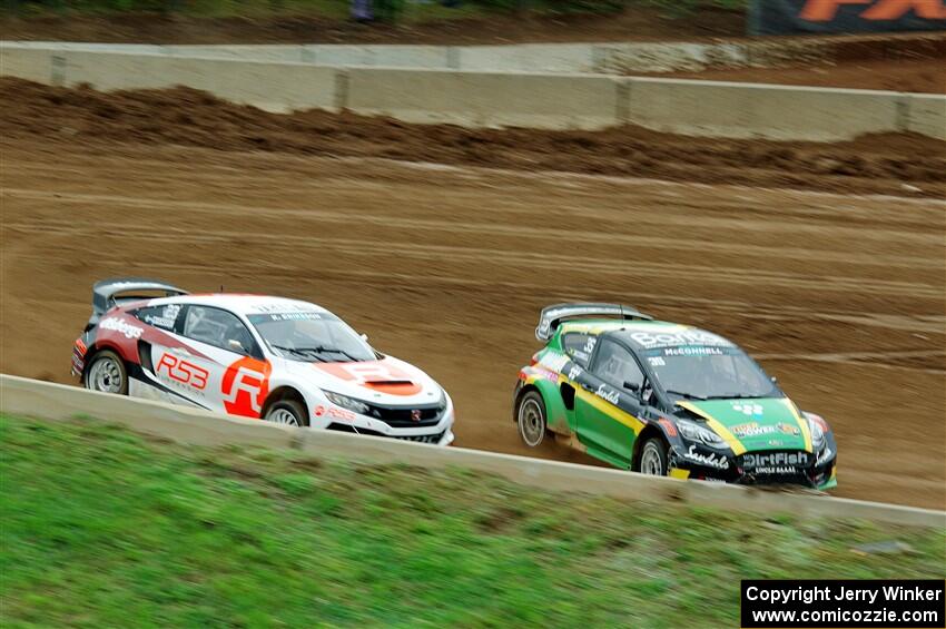 Fraser McConnell's Ford Fiesta ST and Kevin Eriksson's Honda Civic