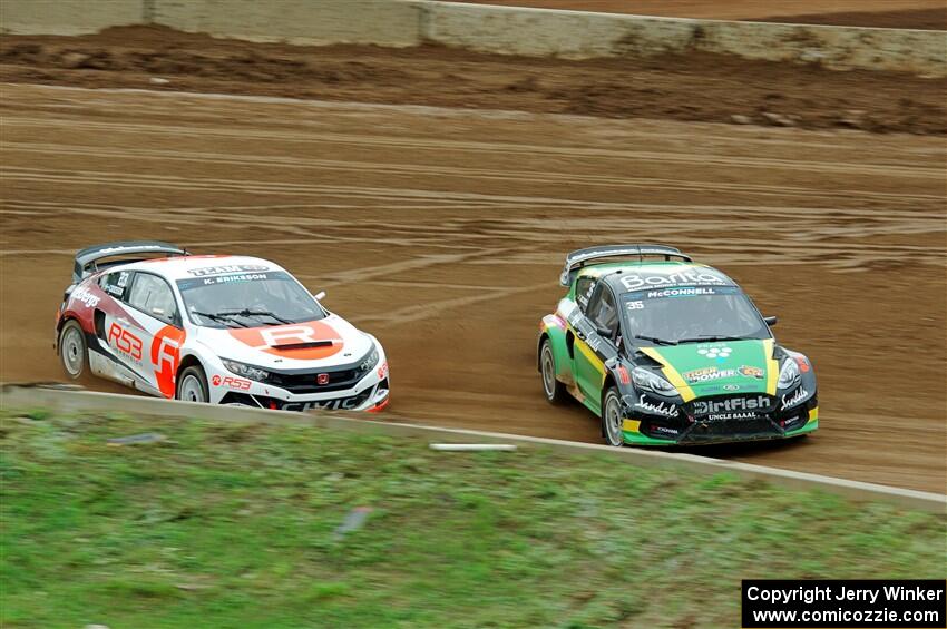 Fraser McConnell's Ford Fiesta ST and Kevin Eriksson's Honda Civic