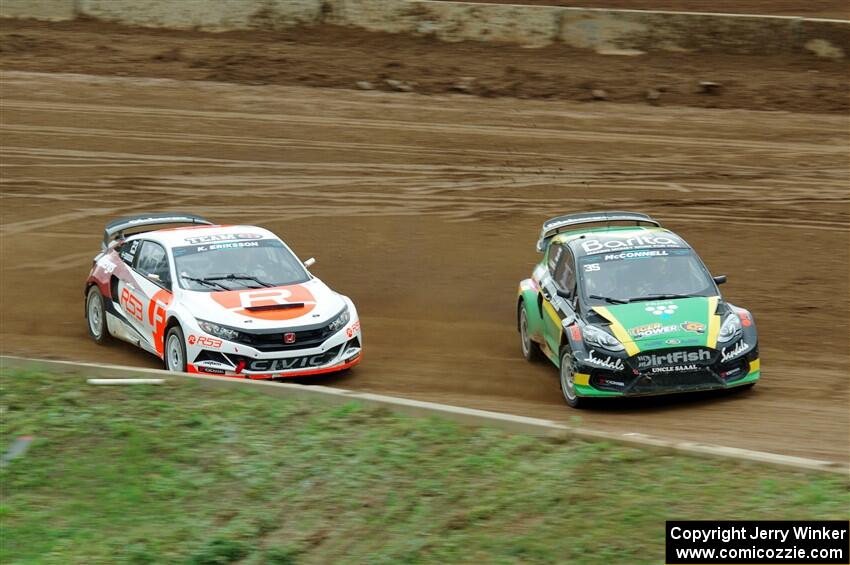 Fraser McConnell's Ford Fiesta ST and Kevin Eriksson's Honda Civic