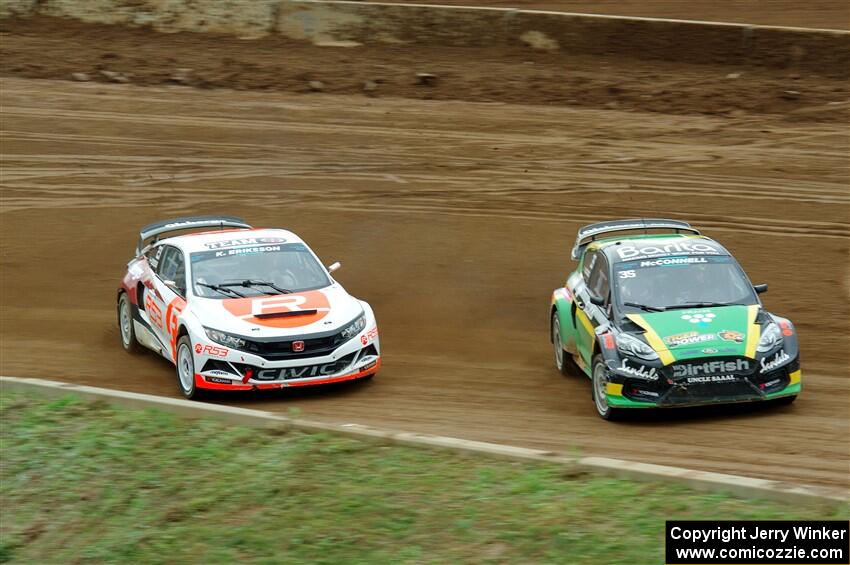 Fraser McConnell's Ford Fiesta ST and Kevin Eriksson's Honda Civic