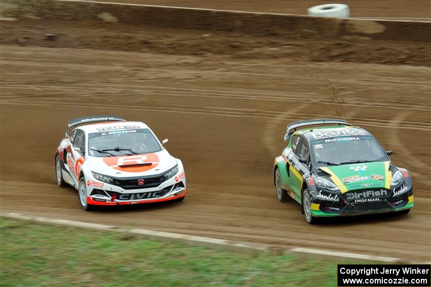 Fraser McConnell's Ford Fiesta ST and Kevin Eriksson's Honda Civic