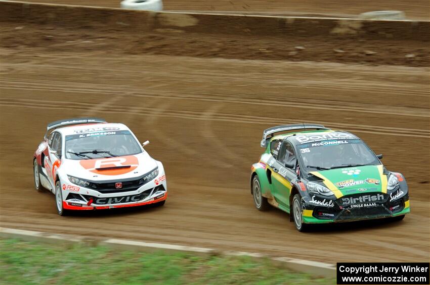 Fraser McConnell's Ford Fiesta ST and Kevin Eriksson's Honda Civic