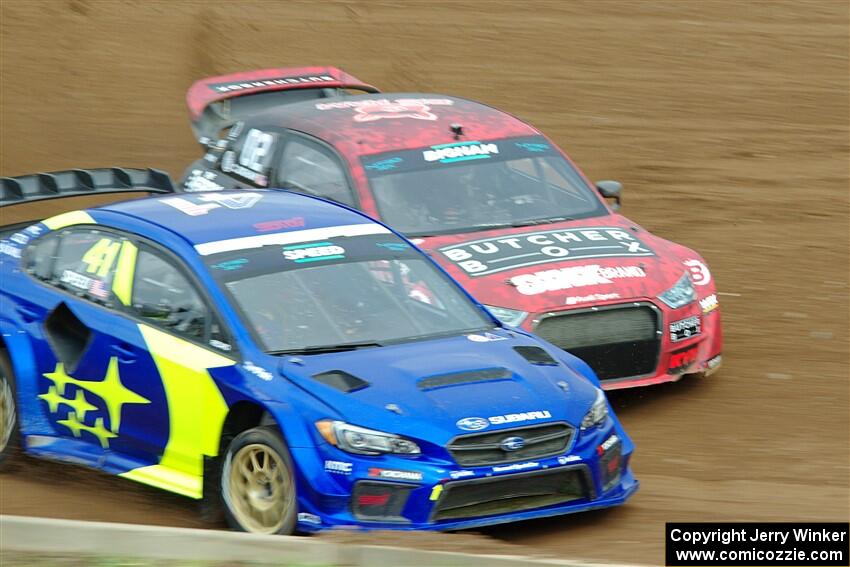 Scott Speed's Subaru WRX STi and Cabot Bigham's Audi S1