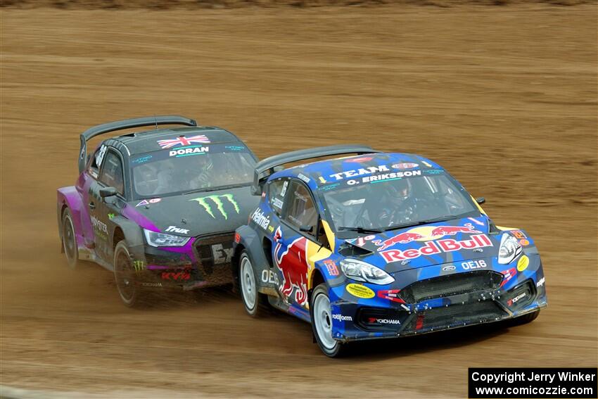 Oliver Eriksson's Ford Fiesta RS and Liam Doran's Audi S1