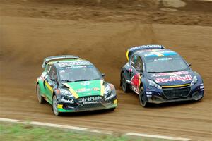 Kevin Hansen's Peugeot 208 and Fraser McConnell's Ford Fiesta ST