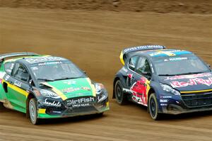 Kevin Hansen's Peugeot 208 and Fraser McConnell's Ford Fiesta ST