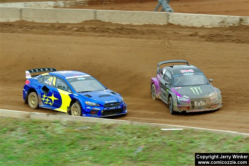 Liam Doran's Audi S1 and Scott Speed's Subaru WRX STi