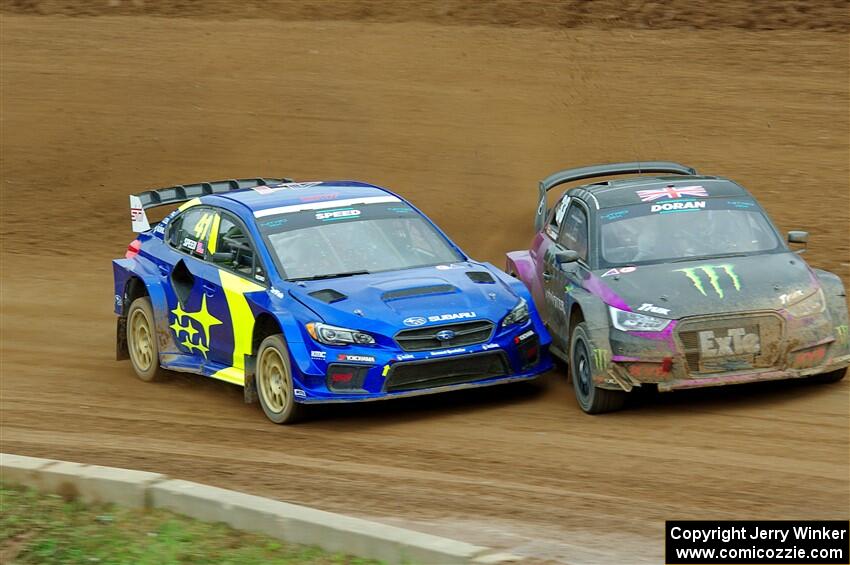 Liam Doran's Audi S1 and Scott Speed's Subaru WRX STi