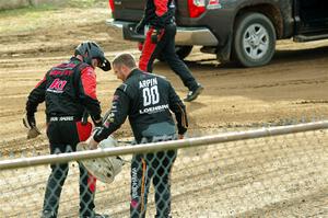 Steve Arpin walks away from his wrecked Hyundai i20.