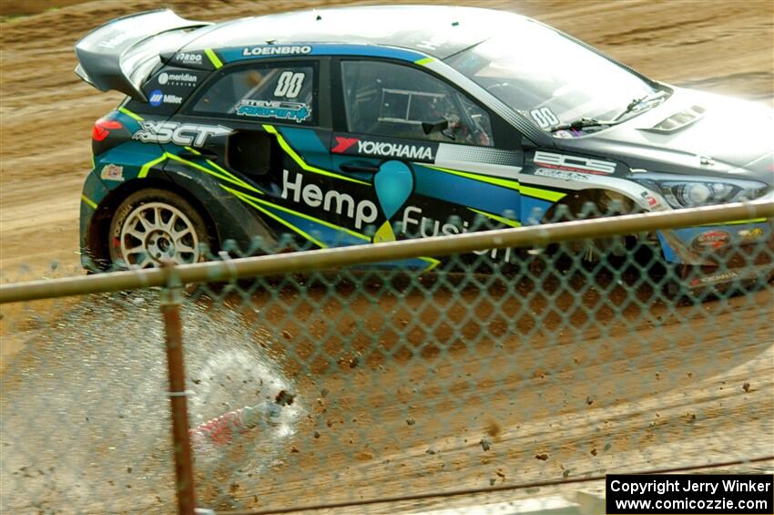 Steve Arpin destroys the front suspension on his Hyundai i20 and spins.