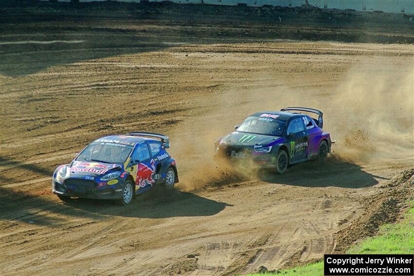 Oliver Eriksson's Ford Fiesta RS and Liam Doran's Audi S1