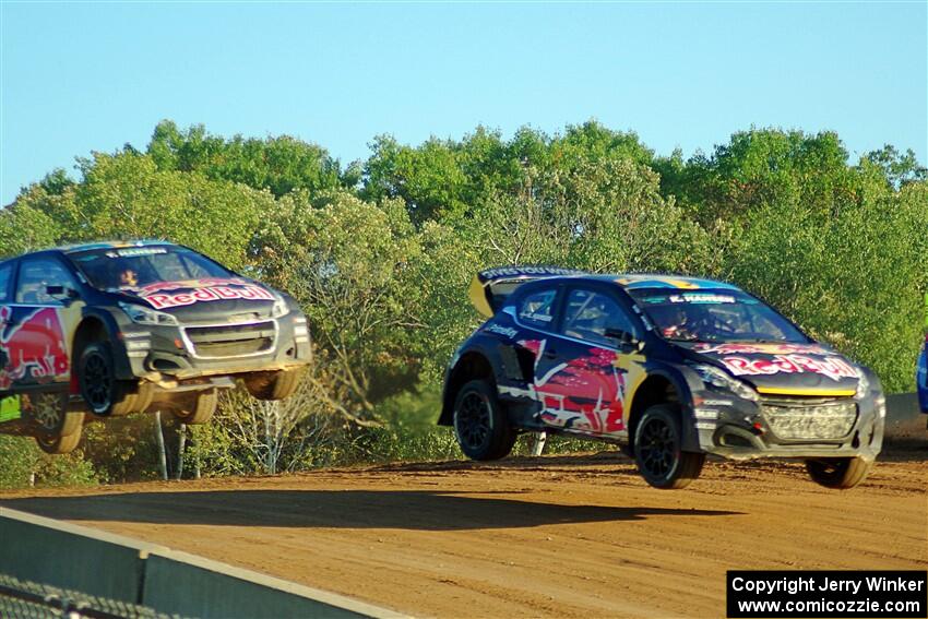 Kevin Hansen's Peugeot 208 and Timmy Hansen's Peugeot 208